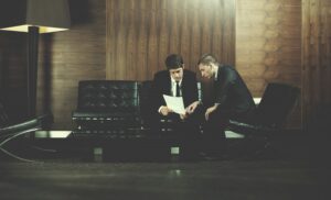 business people making deal