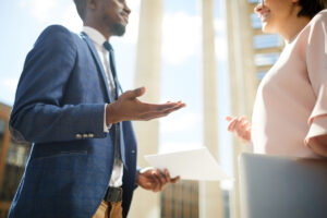 Businessman offering strategy